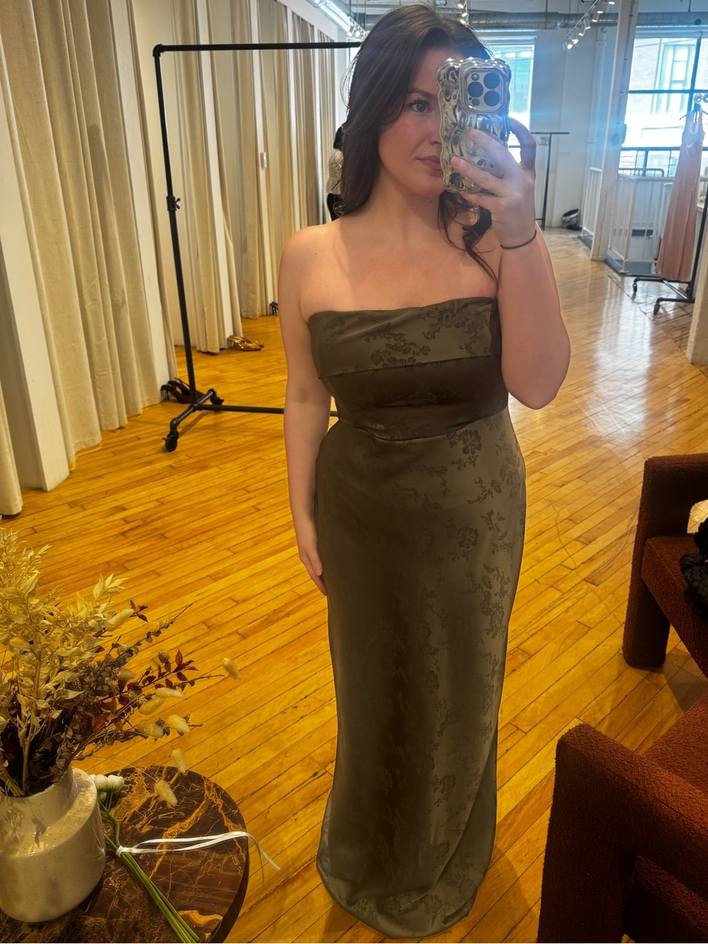 NEW - Devon -  Park & Fifth - Moss Jacquard Dress (Strapless)